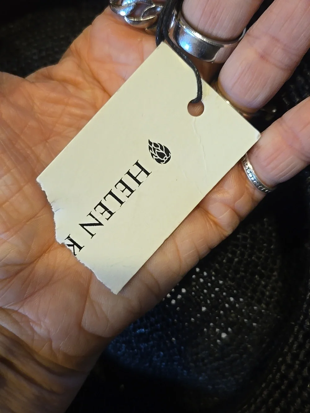 New Helen Kaminski Black Charcoal Polka Dot Raffia Straw Beret - Picture 5 of 8